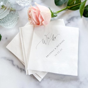 Personalized Wedding Napkins: Custom Anniversary Cocktail Napkins