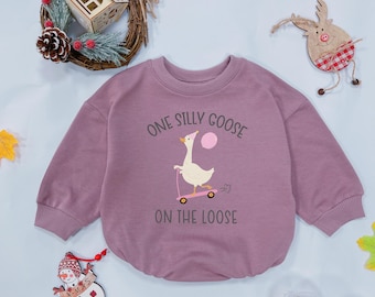 Silly Goose 1st Birthday Romper: Handmade Baby Outfit