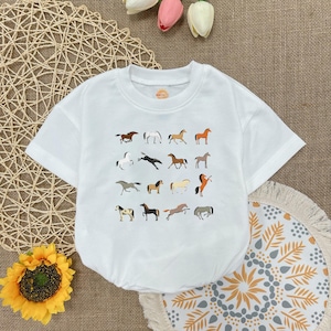Horse Print Baby Romper: Farm Animal Clothing, Country Western Gift