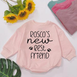 Personalized Dogs New Best Friend Baby Romper, New Best Friends Bodysuit, Pet Baby Clothes, Dog Best Friend, Baby shower gift, New baby gift