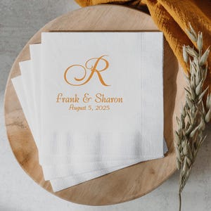 Custom Monogram Wedding Napkins: Personalized Party Decor