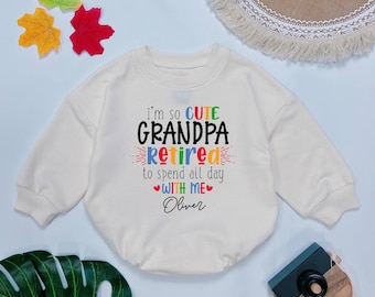 Grandpa Retired Bodysuit, Cute Grandbaby Clothes, Baby Shower Gift
