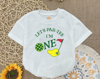 Let’s Par-Tee I’m One Baby Romper: Boy Golf First Birthday
