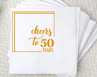 Personalized Birthday Paper Napkins: Cheers to Years Cocktail Napkins