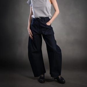 Women’s High Waist Denim Baggy Pants, Vintage Style Relaxed Fit Jeans, Casual Streetwear Trousers