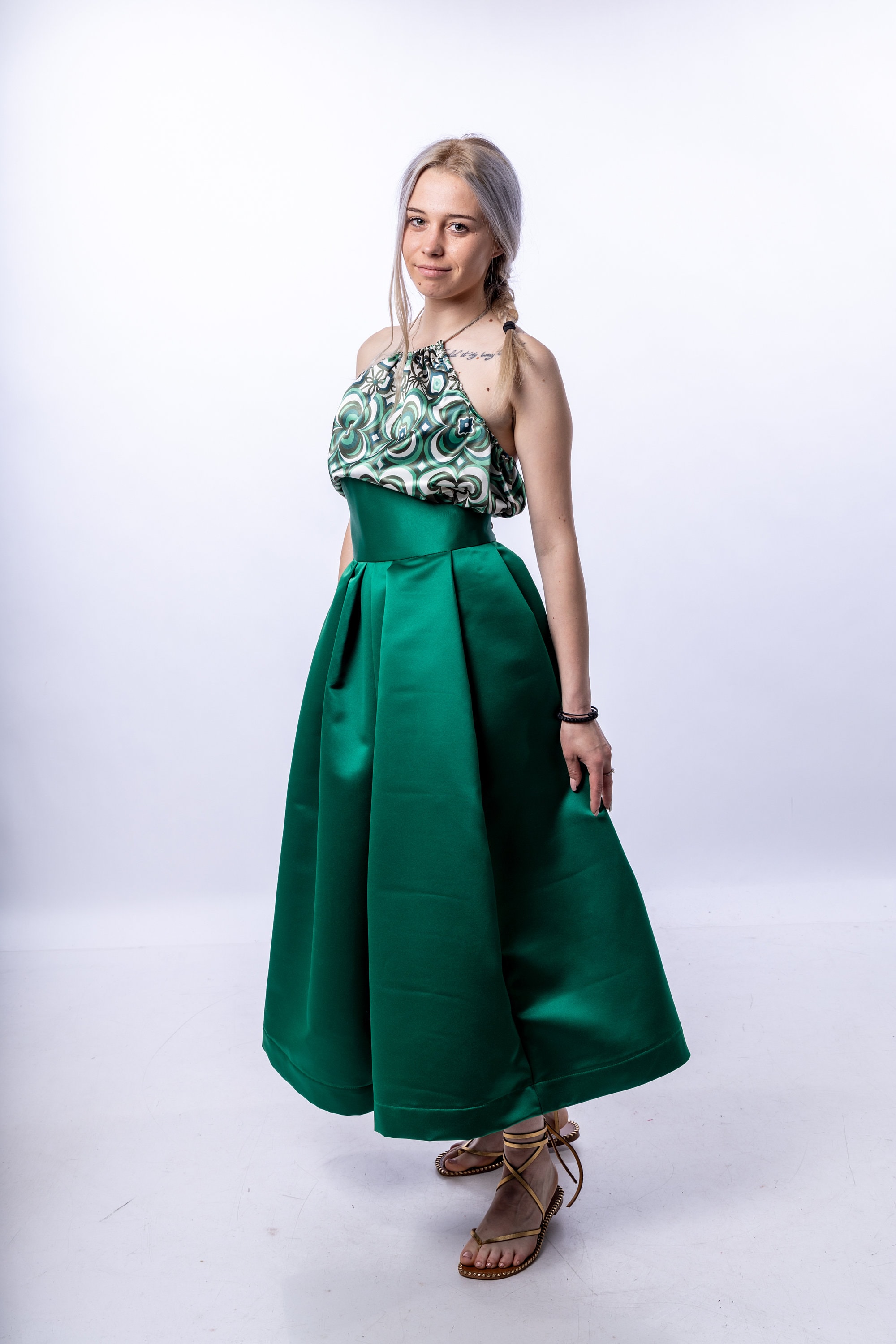 Ensemble Jupe Deux Pièces Boho Vert émeraude Simplee - Neuf Avec étiquettes, Taille Petit/médium