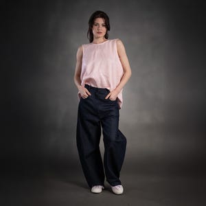 Barrel Jeans Women’s Denim Baggy Pants, High Waist Relaxed Fit Vintage Style Casual Streetwear