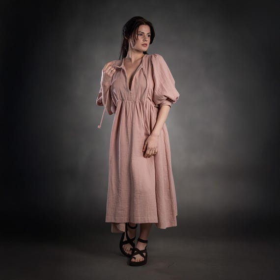 beige puff sleeve midi dress Puff Sleeve Chiffon Wrap Midi Dress, Beige  Jolie Moi Wholesale