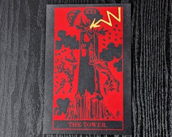 The Tower - Rider Waite Tarot RWS Foil Art Print & Card Replica