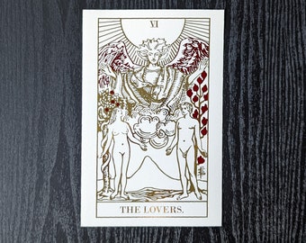The Lovers - Rider Waite Tarot RWS Foil Art Print & Card Replica
