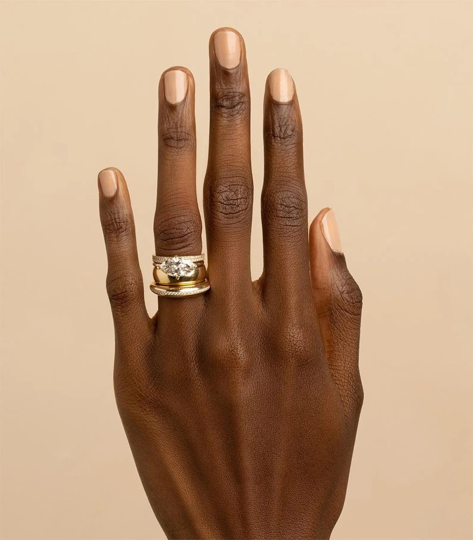 Dainty 14K Gold Diamond Eternity Band Ring: Micro Pave Wedding ...