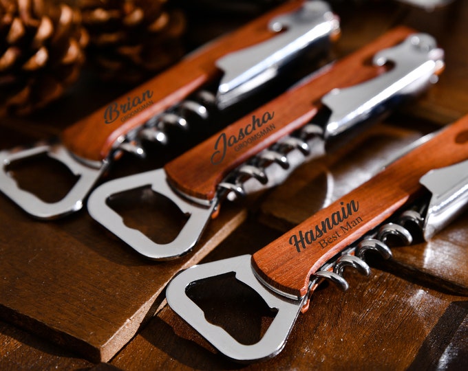 Custom Engraved Wine Bottle Opener,Gifts for Wine Lovers,Personalized Wine Opener,The perfect gift for the groomsmen