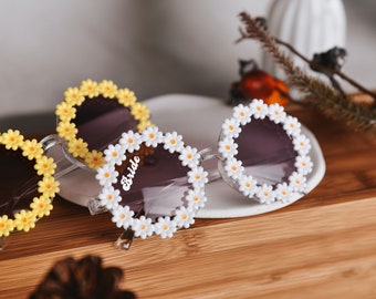 Customized Flower Sunglasses for Kids and aldult,Thoughtful Gift for Flower Girls,Trendy Sunglasses for Wedding Guests of All Ages