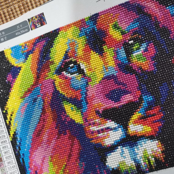 Finished Product Passionate Lion Cartoon Diamond Painting Full Drill Mosaic  Art Wall Painting Home Decor Cross Stitch Gifts 