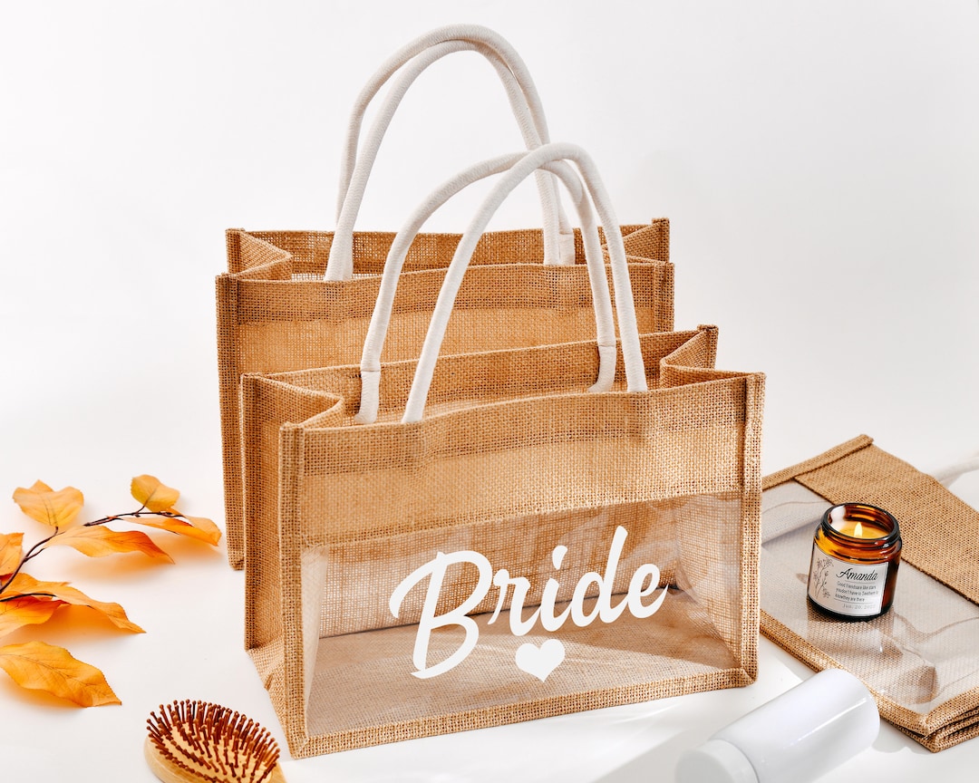 Personalized Bridesmaids Gift Bags,custom Burlap Bag,tote Gift Bags ...