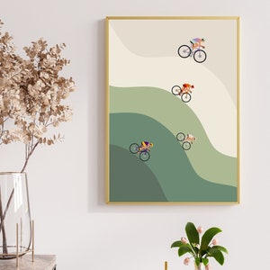 Retro Fahrrad Wandkunst DRUCKBAR, Radfahren Wandkunst, Grafikdruck, Fahrrad Poster, Vintage Fahrrad Poster, Mountainbike Wandkunst, DIGITALER DOWNLOAD
