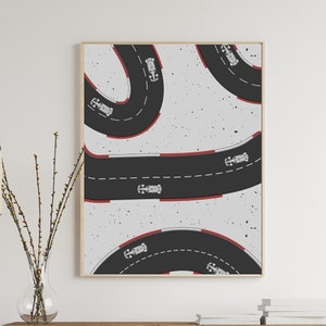 Retro Formula 1 Wall Art PRINTABLE, Wall Art, Graphic Print, F1 Poster, Formula 1 Print, Vintage Formula 1 art, DIGITAL DOWNLOAD
