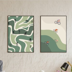 Retro Cycling Wall Art PRINTABLE, Cyclist Graphic Print, Bike Poster, Vintage Bike Poster, Bike Wall Art, DIGITAL DOWNLOAD
