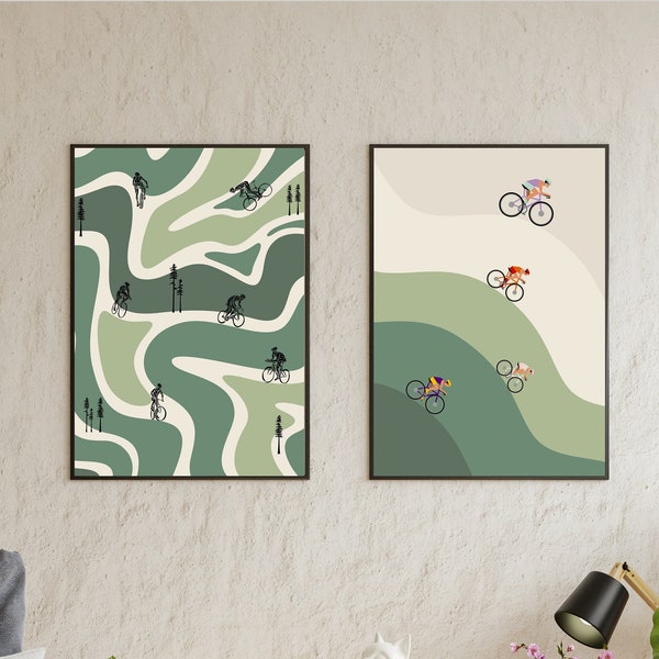 Retro Cycling Wall Art PRINTABLE, Cyclist Graphic Print, Bike Poster, Vintage Bike Poster, Bike Wall Art, DIGITAL DOWNLOAD