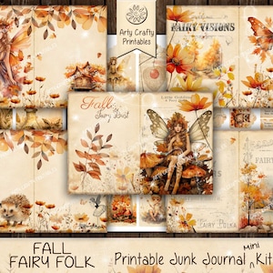 Kit imprimable de journal indésirable de fées d'automne, automne, forêt, forêt, magique, poussière de fée, nature, découpage, impression, TÉLÉCHARGEMENT NUMÉRIQUE