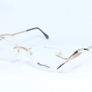 Rimless MARITIM ZOLLITSCH M10 c167 Gold Artful Rare Unique Original Vintage Eyeglasses Frame Glasses Lunettes Bril Glasögon Gafas E104
