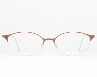 LINDBERG STRIP TITANIUM 4115 50-18 Brown Rare True Vintage Eyeglasses Glasses Lunettes Occhiali Bril Glasögon Gafas E06