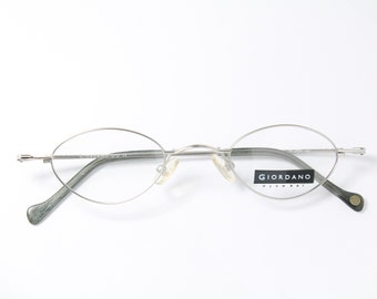 Micro Silber Oval GIORDANO GA0275 Kleine Gläser Rare Unikat True Vintage Brillengestell Glasses Lunettes Occhiali Gafas Bril Glasögon E08