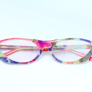 MONTEVERDI ART 341 Handmade Silk Multicolor Rare Unique True Vintage Eyeglasses Frame Glasses Occhiali Lunettes Bril Glasögon Gafas E104