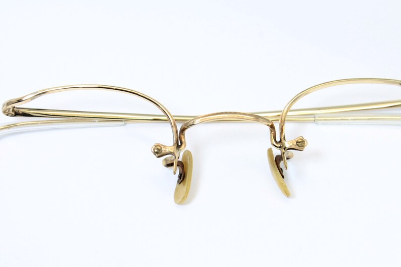 1920 Narrow Antique Spectacles Gold Filled Rare True Vintage Eyeglasses