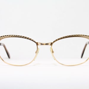 Lady 60s OPTURA 12ct Gold Filled VIVI 52-18 Germany Unique Rare true Vintage Eyeglasses Frame Lunettes Occhiali Bril Glasögon Gafas E04