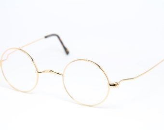 Micro kleine ronde lens 38-25 MEG 17010R GP goud zeldzame unieke originele vintage brillen montuur glazen lunettes Bril Glasögon Gafas E00