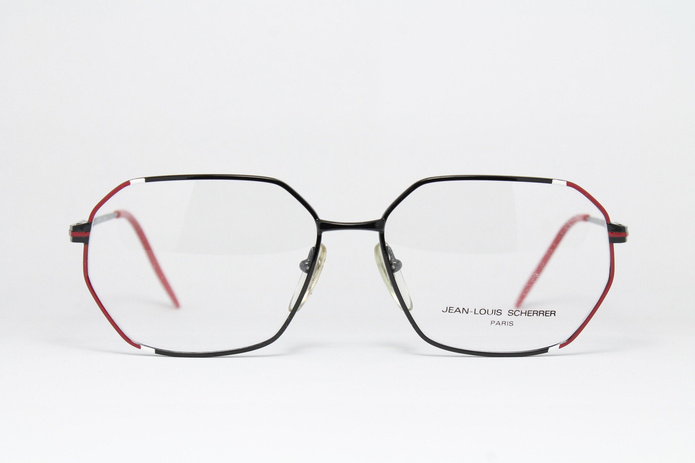 1980’s Jean-Louis Scherrer Red & White Oversized Sunglasses, Paris, France PUFFER POWER. 1989. Gloss, volume, and attitude — winter  main image 2
