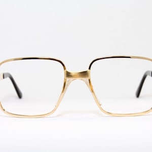 Square LUX DE MOREZ Gedeon Brushed 22K Gold Plated Rare true Vintage Eyeglasses Frame Lunettes Occhiali Bril Glasögon Gafas E04