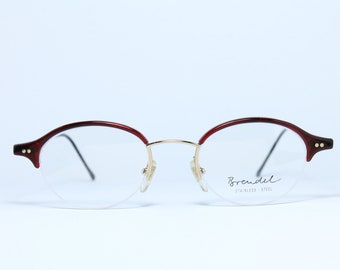 BRENDEL 4617 c44 Gold-Burgundy Rare Unique True Vintage Eyeglasses Frame Lunettes Occhiali Bril Glasögon Gafas LE05