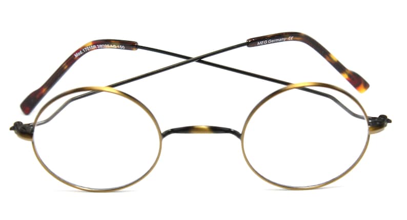 Bronze Kleine Runde Linse 38-25 MEG 17010R AG Antik Gold Seltene Einzigartige true Vintage Brillen Rahmen Gläser Lunettes Bril Glasögon Gafas E00 Bild 5