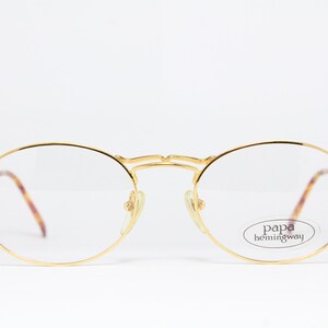 Steampunk PAPA HEMINGWAY 17-3105 GP 52-19 Vergoldet Seltenes Unikat Vintage Brillengestell Brille Lunettes Gafas Bril Glasögon E02