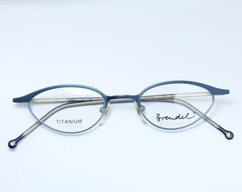 Titanio Lente Piccola Ovale BRENDEL 8634 c10 Blu Raro Unico Vero Occhiali Vintage Montatura per occhiali Lunette Occhiali Bril Glasögon Gafas E102