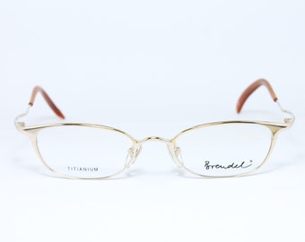 BRENDEL 8653 c2 Gold Rare Unique True Vintage Eyeglasses Frame Lunettes Occhiali Bril Glasögon Gafas E102