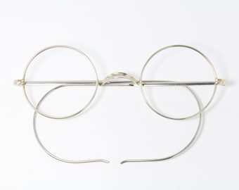 1930 antieke bril rond zadel zilver Steampunk zeldzame unieke echte vintage brillen frame glazen Lunettes Bril Coil Arms Gafas LE05