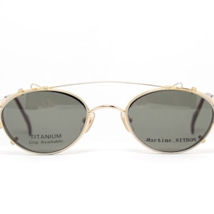 Titan Gold MARTINE SITBON 6574 GP 46-21 Sonnenclip Steampunk Seltenes Unikat Vintage Brillengestell Brille Lunettes Gafas Bril Glasögon E02