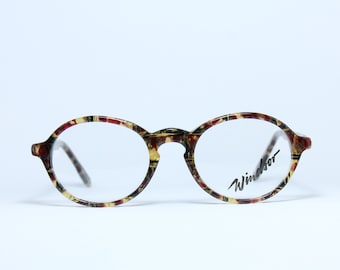 Lunettes de vue rondes étroites WINDSOR 300-262 multicolores épaisses vintage monture de lunettes Lunettes de vue Occhiali Gafas Bril Glasögon LE05