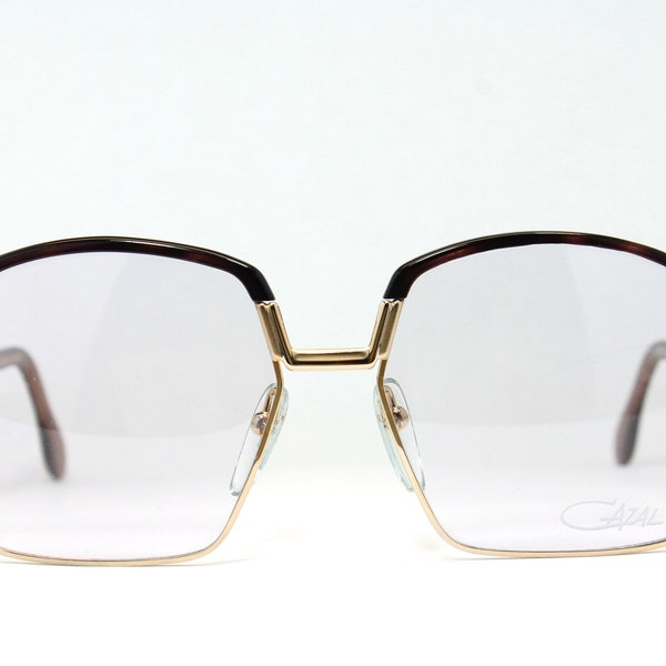 80s Square Gold-Brown CAZAL 204 C.97/7 54-16 Rare Unique True Vintage Eyeglasses Frame Lunettes Occhiali Bril Glasögon Gafas E100