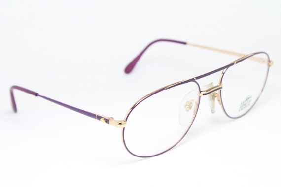 80s Aviator LACOSTE 737 CK21 Violet-Gold Rare Uni… - image 3