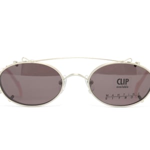 Silber MARTINE SITBON 6572 SW 47-19 Oval Sonnenclip Steampunk Seltenes Unikat Vintage Brillengestell Brille Lunettes Gafas Bril Glasögon E02