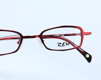 Micro Rojo Rectangular ZEN 41025 c51 Alemania Lentes Pequeñas Raras Verdaderas Gafas Vintage Marco Lunettes Occhiali Gafas Bril Glasögon E102