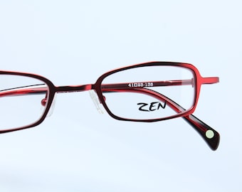 Micro Red Rectangular ZEN 41025 c51 Germany Kleine Linsen Seltene True Vintage Brillen Gestell Lungetten Occhiali Gafas Bril Glasögon E102