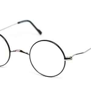 Small Round Lens 38-25 MEG 17010R BS Black-Silver Rare Unique Original Vintage Eyeglasses Frame Glasses Lunettes Bril Glasögon Gafas E00