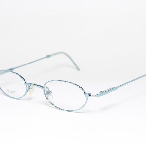 Micro Blue Oval TOMMY HILGIGER TH 3082 Small Lenses Rare Unique Vintage Eyeglasses Frame Glasses Lunettes Occhiali Gafas Bril Glasögon E08