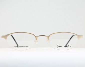Pequeño Halfrim Titanio Oro BRENDEL 8636-2 Oval Vintage Gafas Marco Gafas Lunettes Gafas Bril Glasögon E10