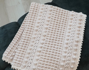 Easy Crochet Blanket Pattern: Modern Boho Throw (PDF Pattern)